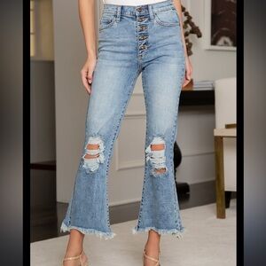 Sneak Peek size 13 / 31 button front distressed jeans in excellent condition